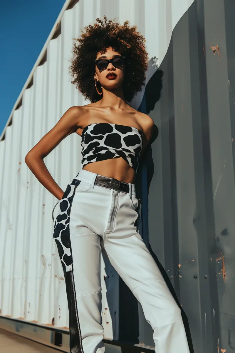 a woman wearing an outfit for a Pitbull concert