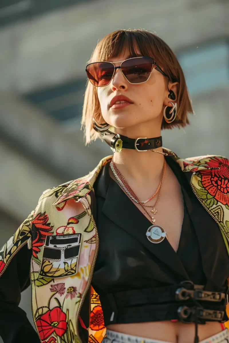 a woman wearing an outfit for a Pitbull concert