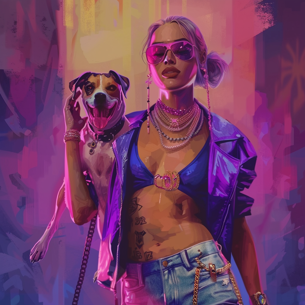 a woman wearing an outfit for a Pitbull concert