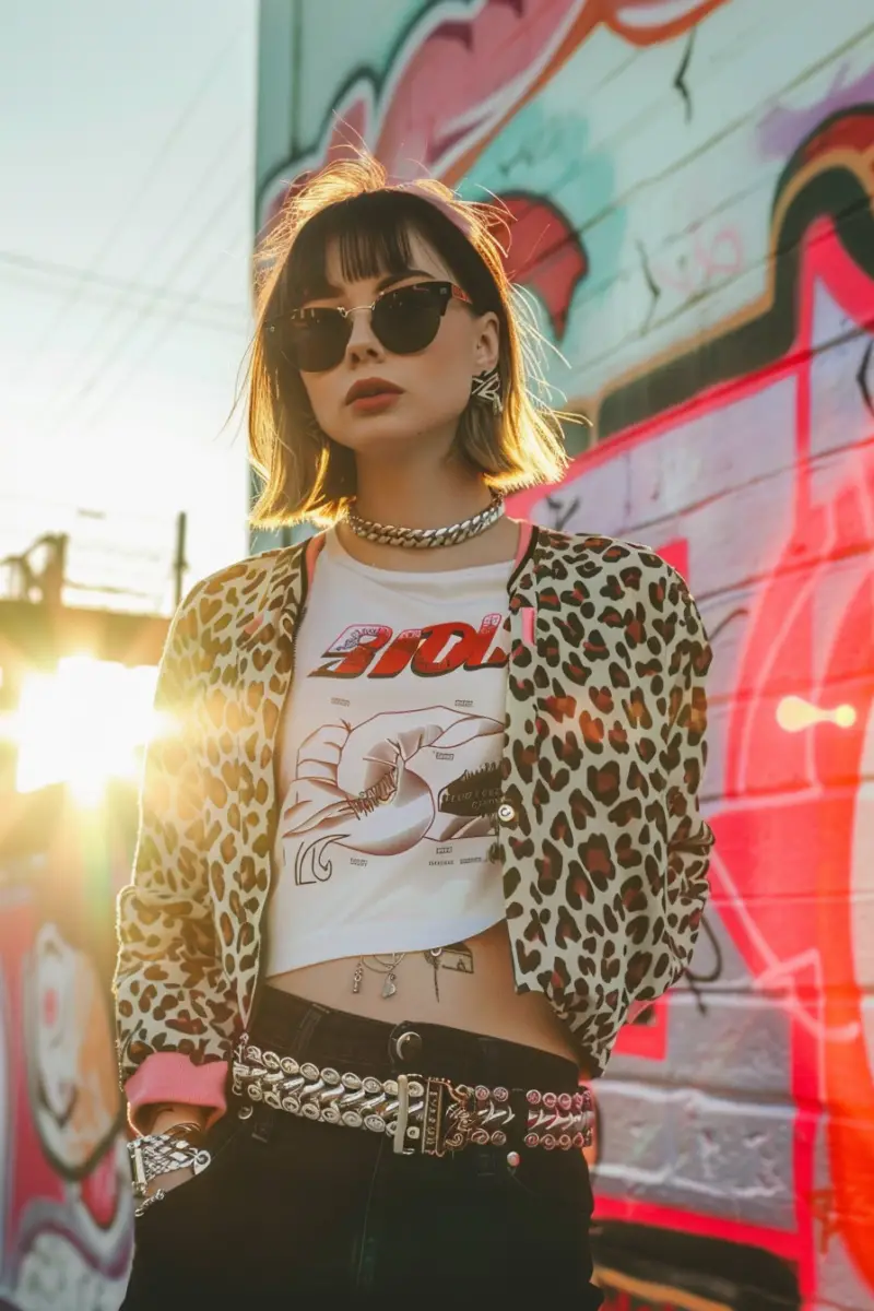 a woman wearing an outfit for a Pitbull concert