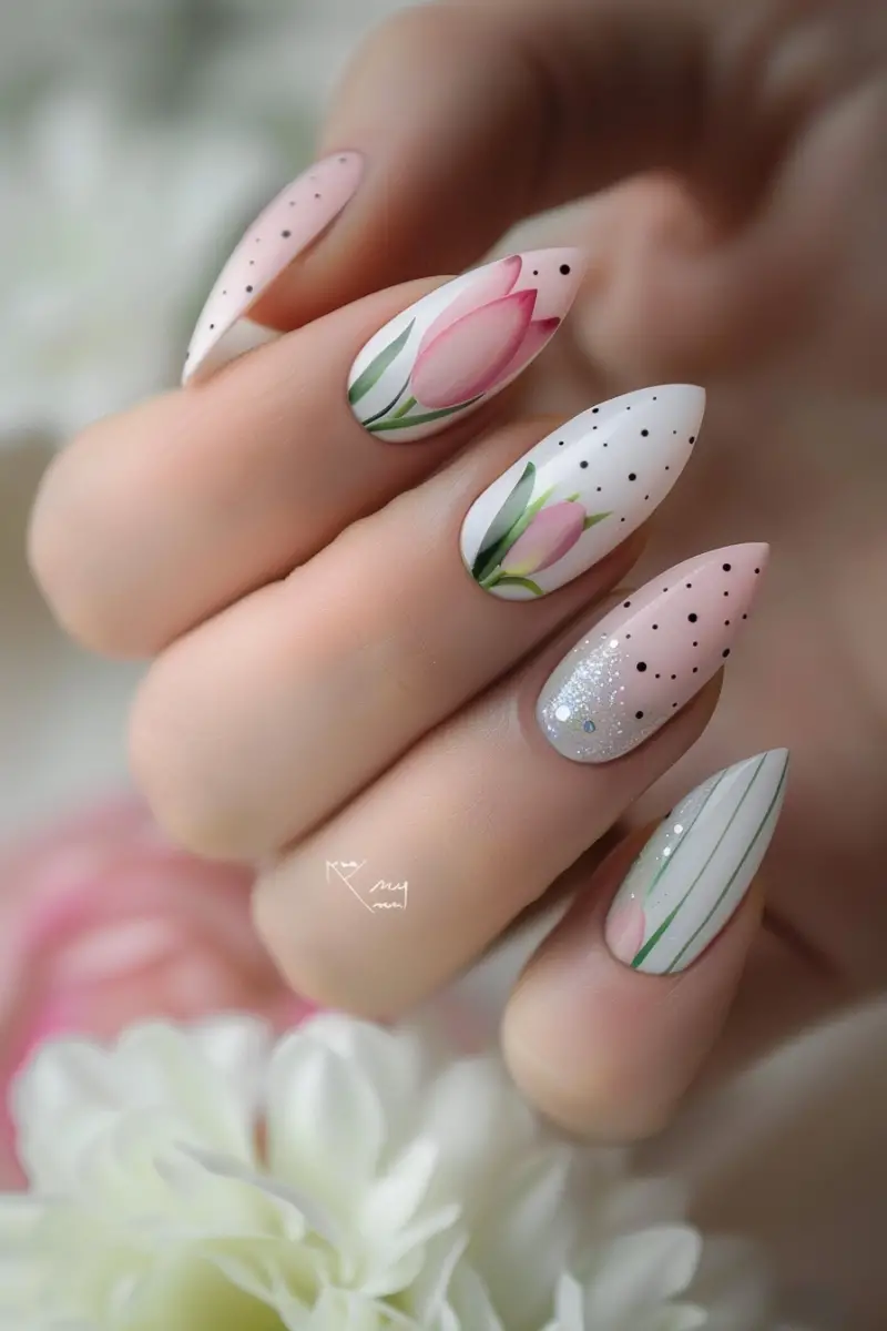 pink nails design