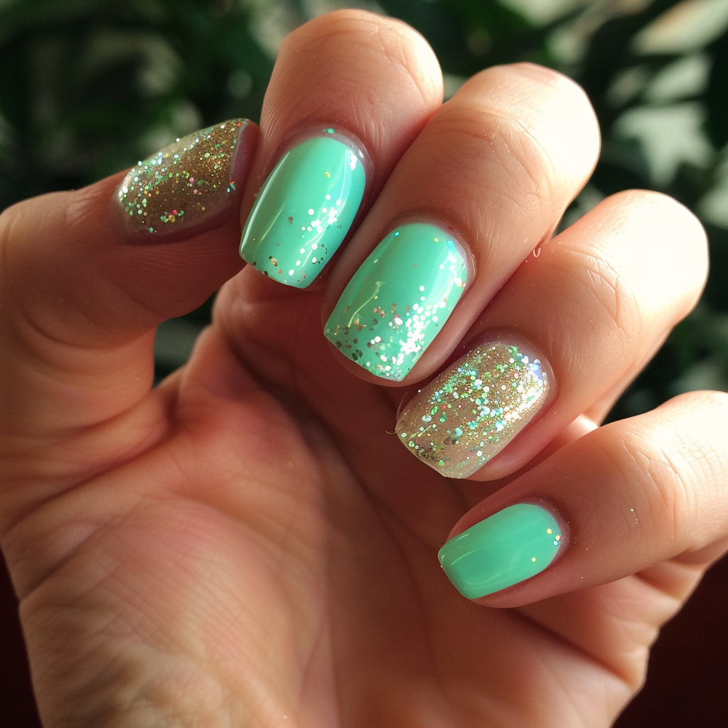 mint-green-nails