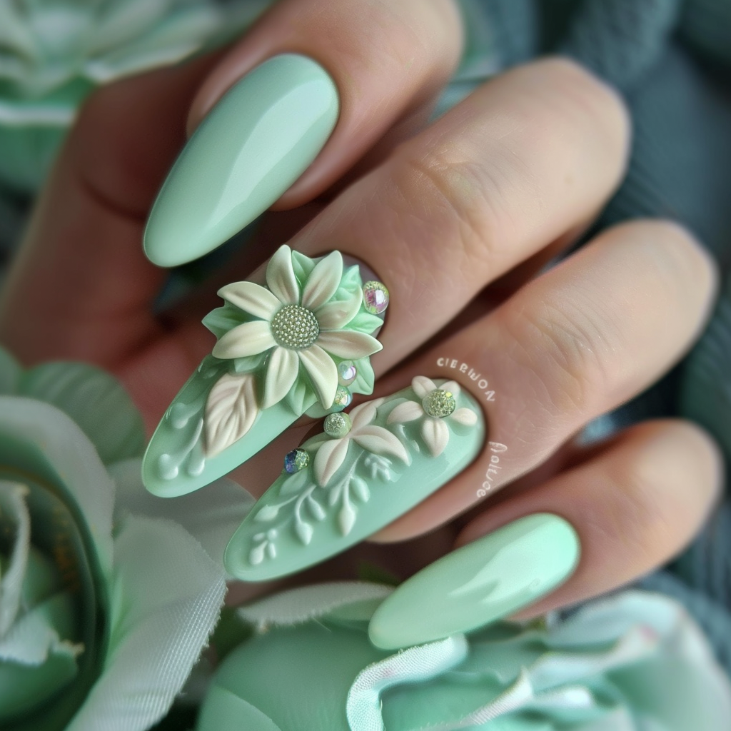 mint-green-nails