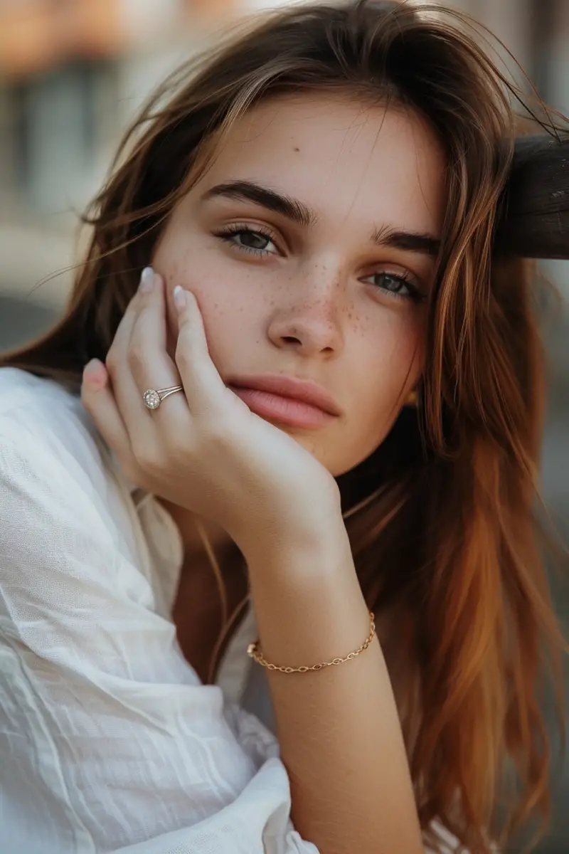 a woman wearing Pandora bracelet
