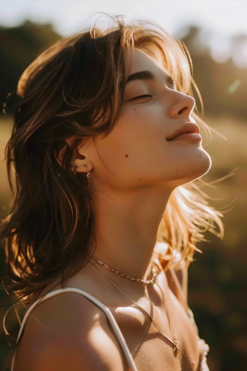 woman wearing Pandora earrings