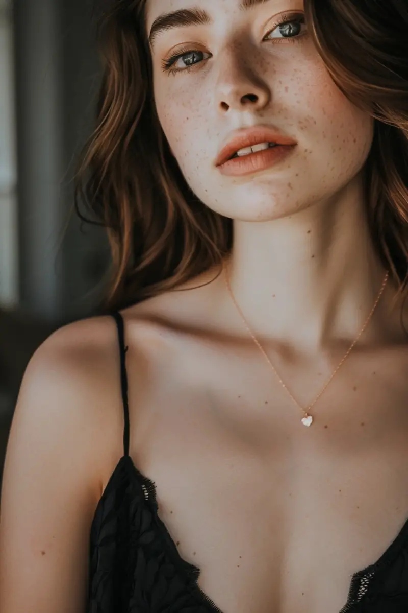woman wearing Pandora necklace