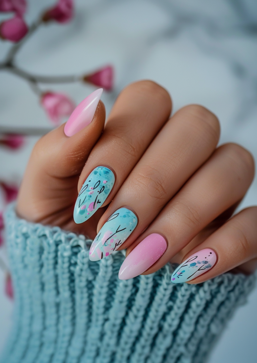 pink nails design