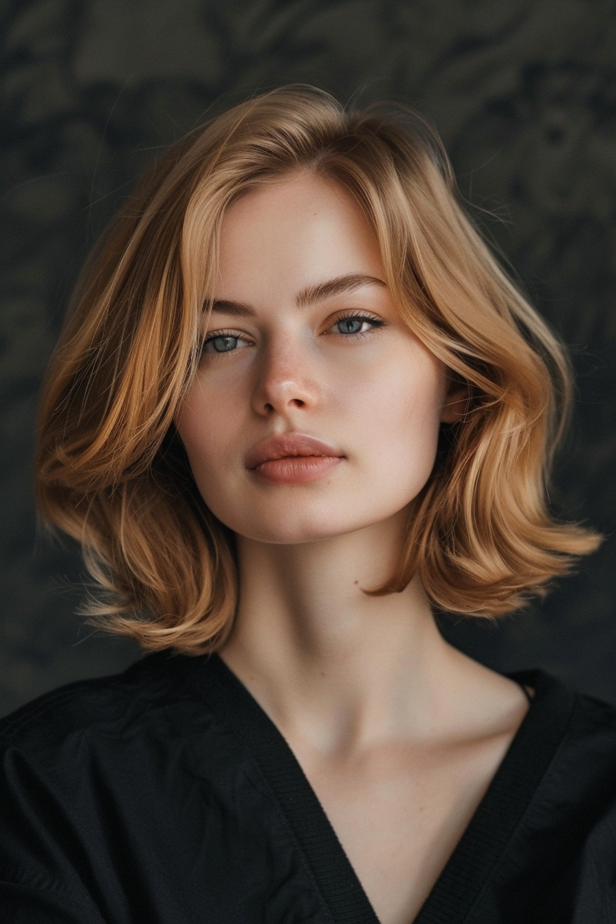 medium-length-haircut-for-round-faces