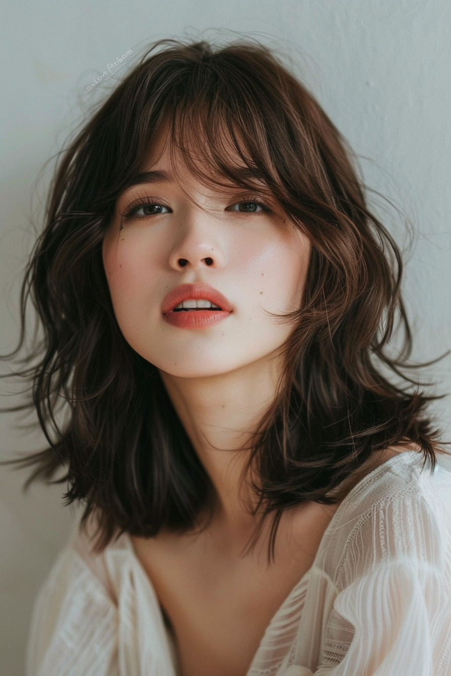 medium-length-haircut-for-round-faces