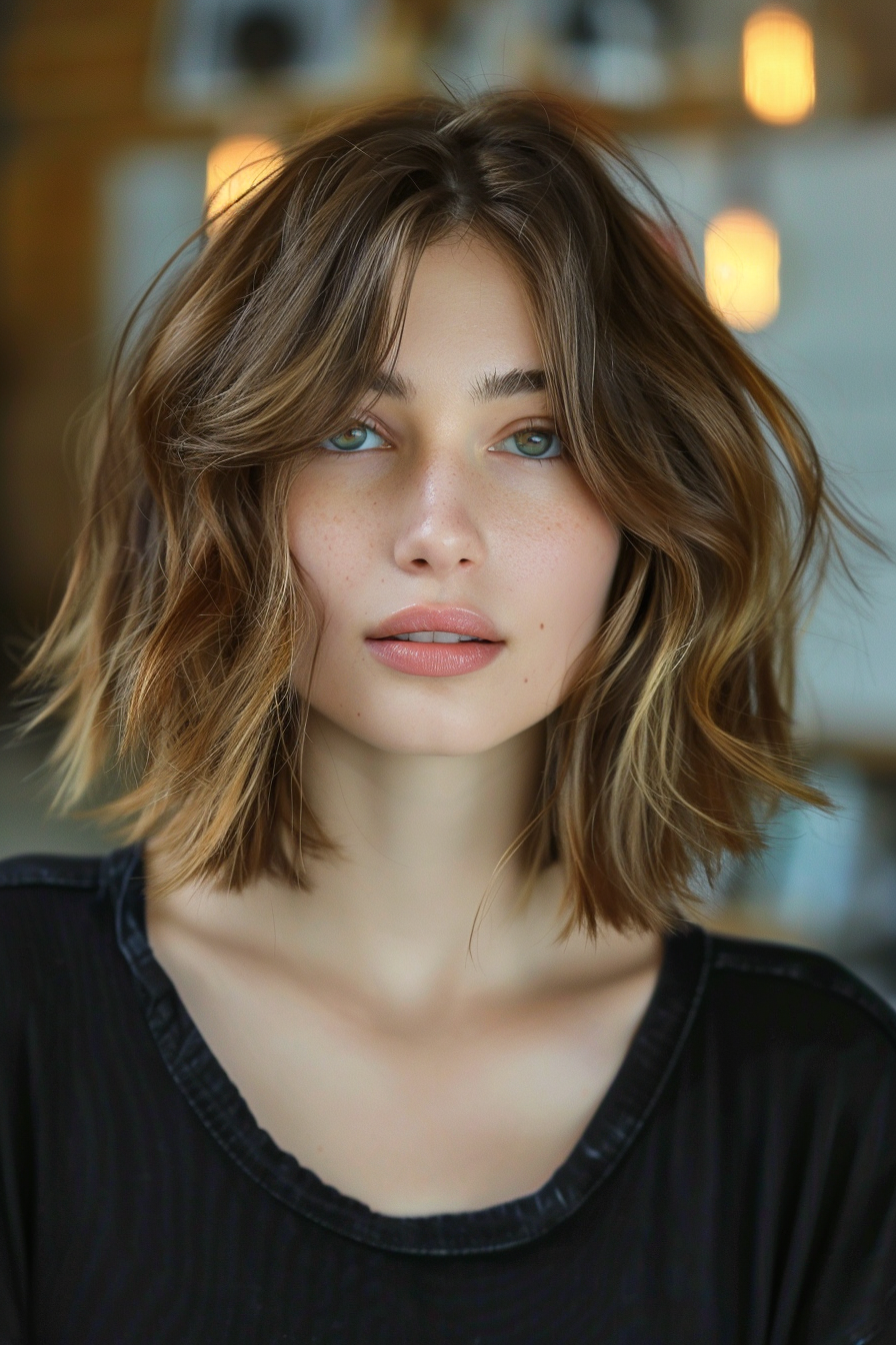 medium-length-haircut-for-round-faces