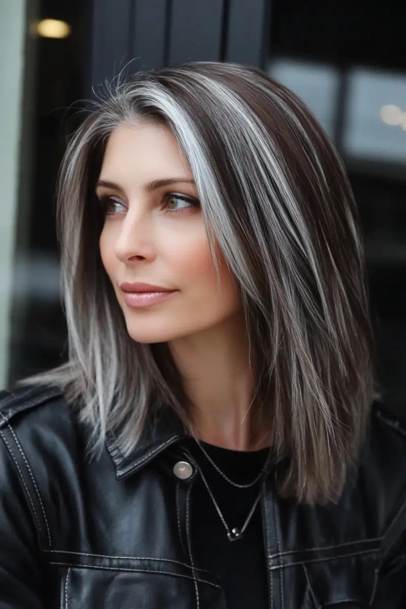 13 Chic Brown Hair with Silver Highlights Ideas Fresh Hairstyles You